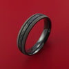Hammered Black Zirconium Ring with Groove Inlay Custom Made Band