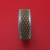 Tantalum and Dragon Scale Textured 14K Yellow Gold Ring by Ammara Stone