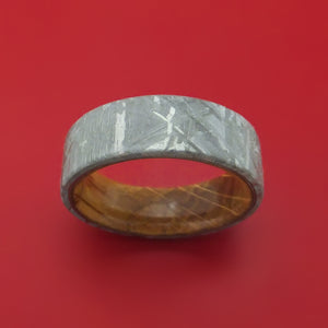 Gibeon Meteorite and Whiskey Barrel Wood Ring Custom Made