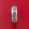 Cobalt Chrome Celtic Band Irish Knot Cross Ring Carved Pattern Design