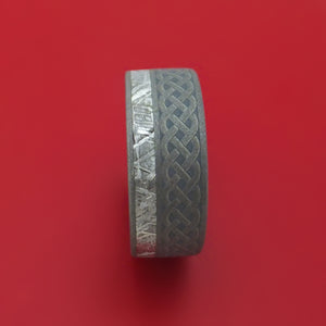 Titanium Celtic Ring with Gibeon Meteorite Custom Made Band