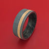 Tantalum Ring with 18K Gold and Forged Carbon Fiber