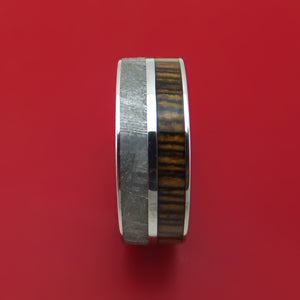 Cobalt Chrome Ring with Gibeon Meteorite and Hardwood Inlays