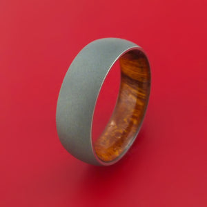 Titanium Ring with Interior Hardwood Sleeve Custom Made Band