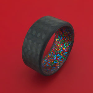 Carbon Fiber And Sparkle Sleeve Ring Custom Made