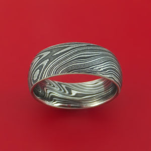 Marbled Kuro Damascus Steel Ring Custom Made Band