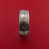 Damascus Steel and Mokume Ring with Rose Gold Sleeve Wedding Band Custom Made