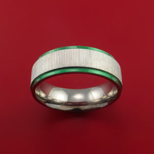 Titanium Ring with Anodized Edges Custom Made Band