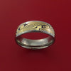 Titanium and Mokume Ring Custom Made to Any Size Yellow Gold Shakudo