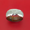 Cobalt Chrome Ring with Gibeon Meteorite Inlay and Interior Hardwood Sleeve Custom Made Band