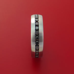 Cobalt Chrome Eternity Band with Black Diamonds Custom Made Ring