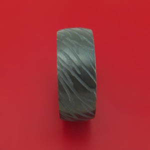 Black Zirconium Ring with Interior Cerakote Sleeve Custom Made Band