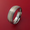 Cobalt Chrome Ring with Sterling Silver and 14k Rose Gold Inlays Custom Made Band