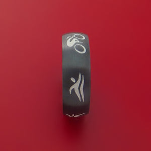 Black Zirconium Triathlon Band Custom Made Ring