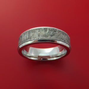 Cobalt Chrome Ring with Gibeon Meteorite Inlay Custom Made Band