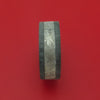 Black Zirconium Ring with Gibeon Meteorite Inlay and Interior Hardwood Sleeve Custom Made Band