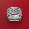 Wide Cobalt Chrome Ring with Claddagh Milled Celtic Design Inlay Custom Made Band