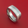Titanium Ring with Silver Inlay Square Band any Sizing from 3-22 Modern Design