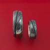 Matching Kuro Damascus Steel Ring Set Wedding Bands Genuine Craftsmanship