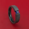 Black Zirconium Ring with Blue Sapphire Custom Made Band