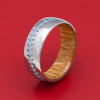 Titanium Baseball Stitch Ring with Hardwood Sleeve Custom Designed by You