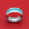 Tungsten Ring with Opal Inlay Custom Made