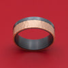 Darkened Tantalum and Hammered 14K Rose Gold Inlay Ring