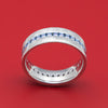 14K Gold and Denim Sapphire Eternity Ring Custom Made