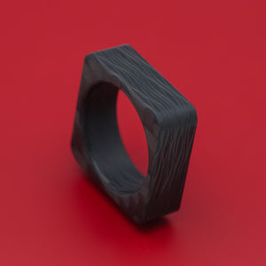 Squared Side-Cut Carbon Fiber Ring