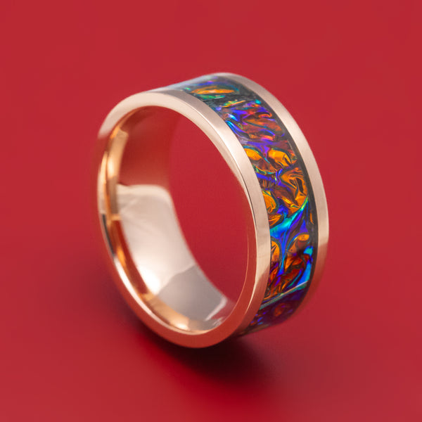 Handmade Dichroic custom inlay selling ring