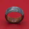 Black Zirconium Rock Finish Band with Wood Sleeve Custom Made Ring