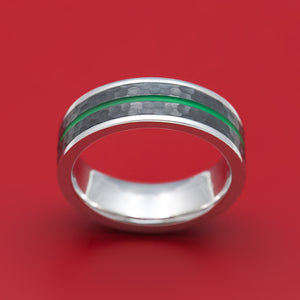 Cobalt Chrome Ring with Black Zirconium and Cerakote Inlays Custom Made Band