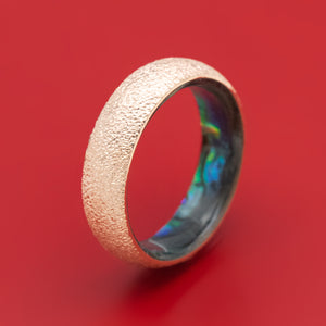 14K Gold Ring with Abalone Sleeve Custom Made Band