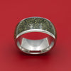 Titanium and Pyrite Men's Ring Custom Made Stone Inlay Band