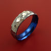 Hammered Titanium Ring with Interior Anodized Sleeve Custom Made Band