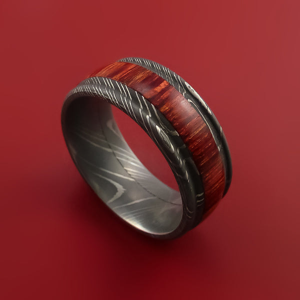 Hand-Wrought Damascus Steel and Koa Wooden Ring - Lmtd — Wedgewood Rings