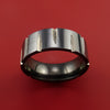 Black Zirconium Wedge Cut Wedding Band Ring Made to Any Sizing and Finish 3-22