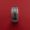 Cobalt Chrome Ring with Infinity Etched Celtic Design and Cerakote Inlays Custom Made Band