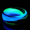 Carbon Fiber Ring with Purple and Green Glow Marbled Design