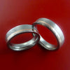 Matching Set 14k Rose Gold Damascus Steel Ring Wedding Bands