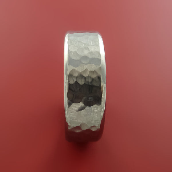 Hammered Titanium Wedding Band Ring - 5mm Or 7mm Width, Comfort Fit, Recessed Edges, Men's Or Women's - View #6