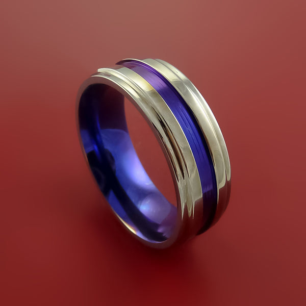 Anodized titanium ring. Titanium band for men. Titanium jewelry. fashion Titanium men's ring. Titanium wide band ring. Titan slick ring.