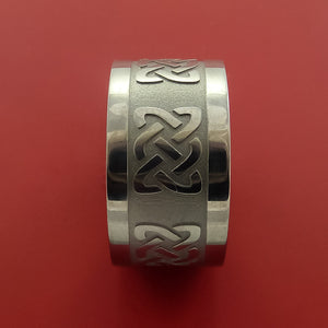 Titanium Ring with Infinity Knot Milled Celtic Design Inlay Custom Made Band