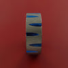 Titanium Ring with Anodized and Notched Out Wedges Inlays Custom Made Band