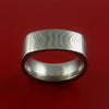 Damascus Steel Square Band Stripe Pattern Ring