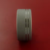 Wide Titanium Ring with Groove Inlay Custom Made Band