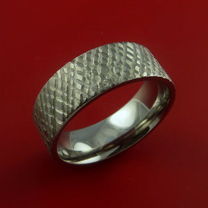 Titanium Reptile Skin Finish Band Unique Rings Modern Made to Any Sizing 3-22