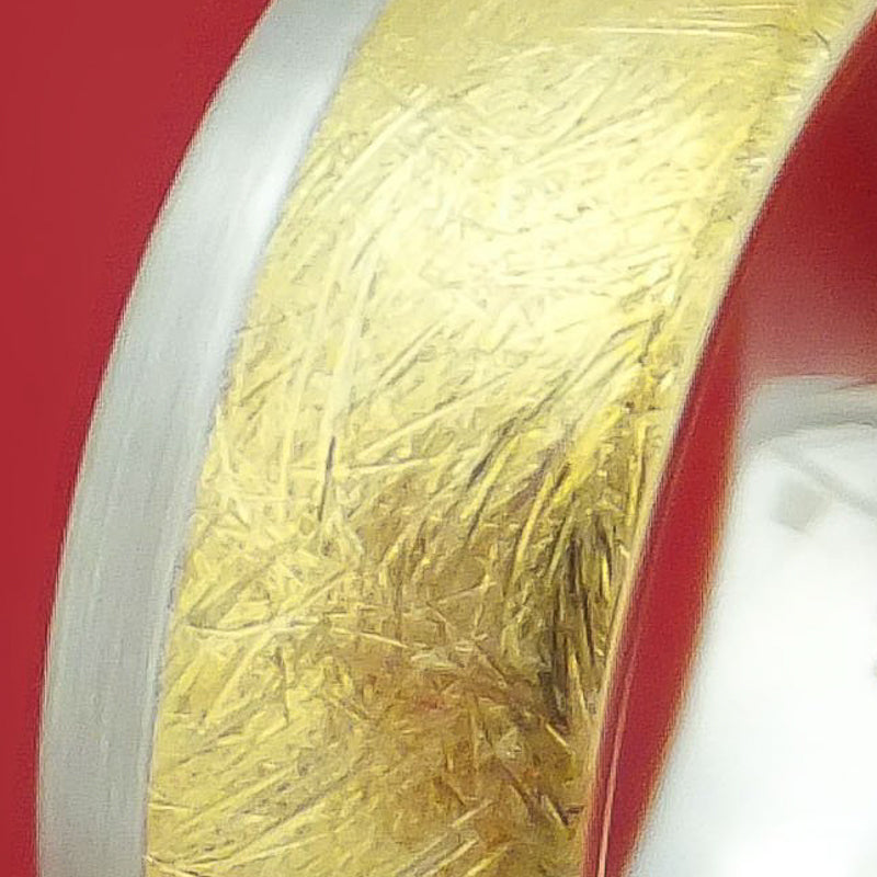 Stone Finish 14K Yellow Gold Inlaid in Titanium Men's Wedding Band