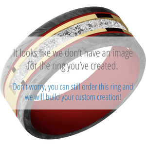 10K Yellow Gold + Polish Finish + USMC Red