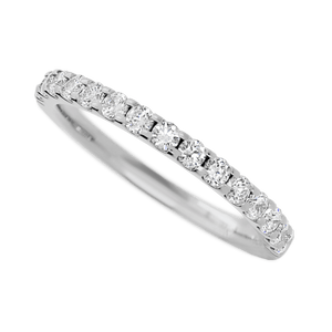 14K White Gold band with 15 Round Lab Grown Diamond (ST) having TCW-.45